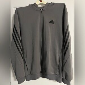 Adidas Charcoal Hoodie with Black Accents